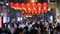 Tourists visit ancient cultural street in China's Tianjin
