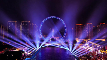 FlyOverChina | Light show illuminates the Haihe River