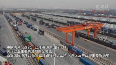 中欧班列（西安）“门到门”年货专列开抵西安