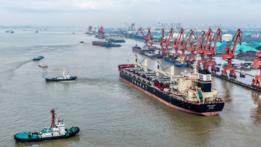 Cargo ship loaded with 513 Chinese vehicles departs from China's Taizhou to Tanzania