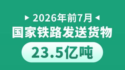 今年前7月国家铁路发送货物23.5亿吨