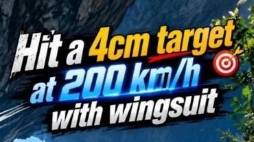 Hit a 4cm target at 200 km/h with wingsuit