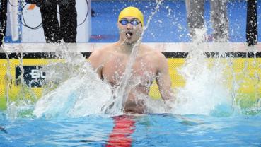 Highlights of China's swimming team on opening day's competition at the 20th Asian Games