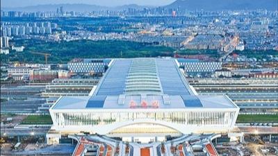 新建铁路义乌站站房启用